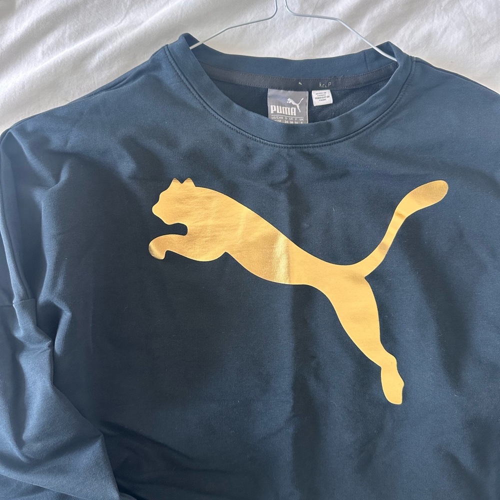 Puma Blue and Gold Cat Logo Sweatshirt